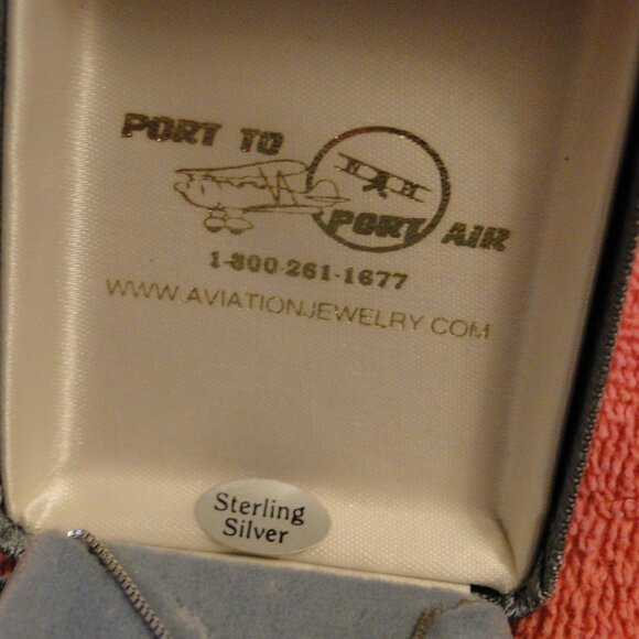 Aviation Airplane Necklace - Sterling Silver necklace with vintage F16 charm - Picture 3 of 3